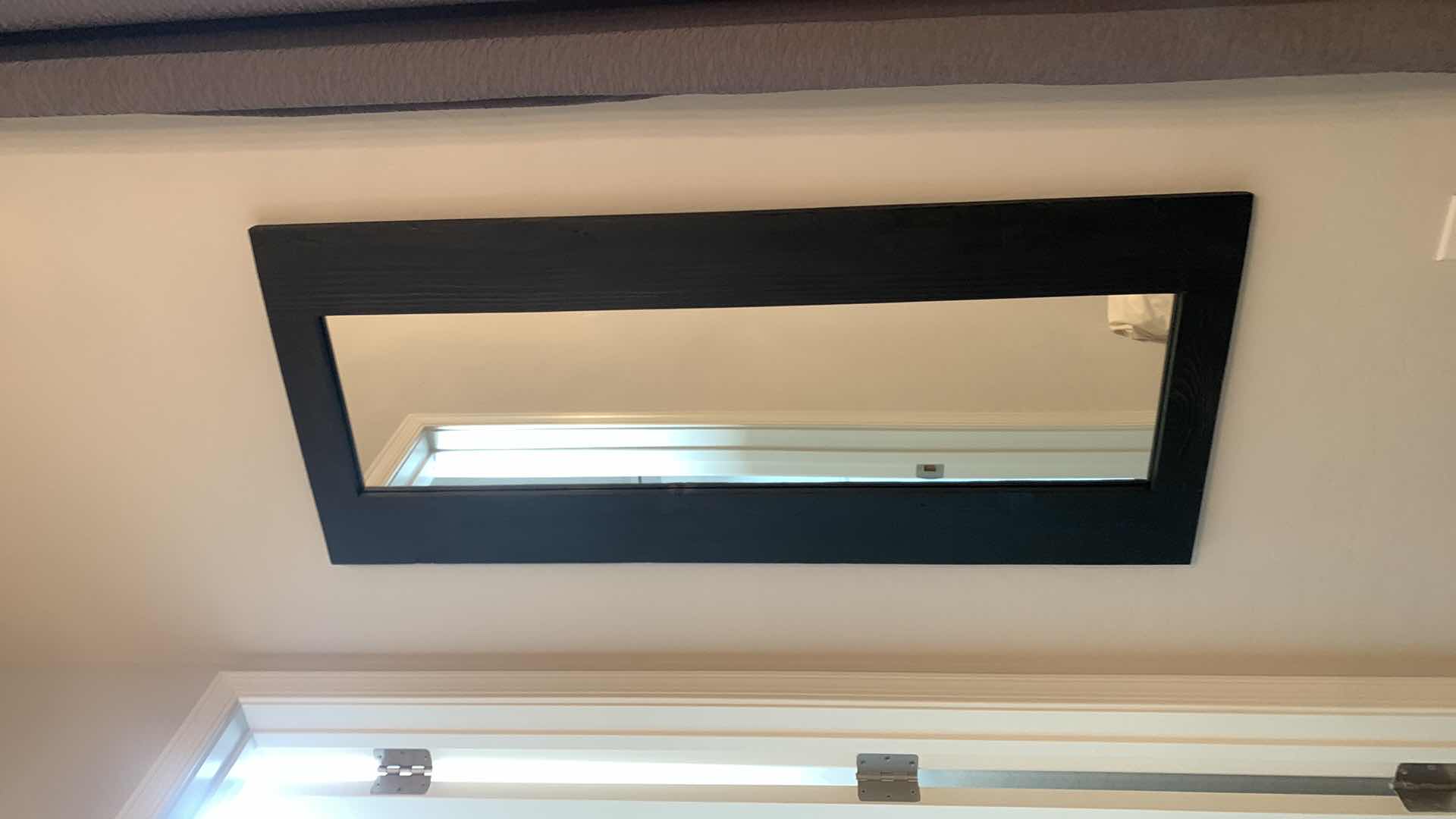 Photo 1 of BLACK WOOD GRAIN ACCENT WALL MIRROR, 20” x 48”