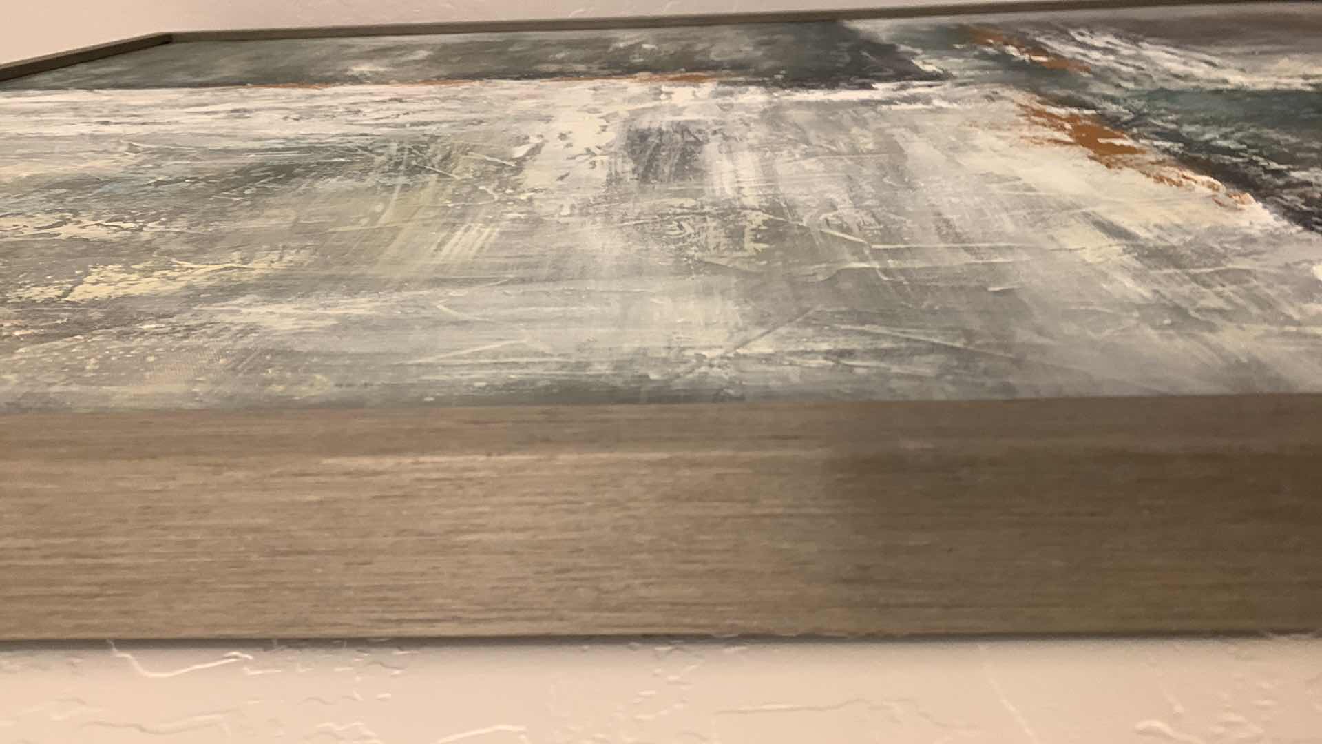 Photo 1 of WOOD FRAMED ABSTRACT ARTWORK 41.5” x 62”