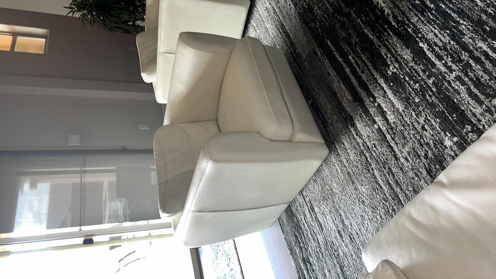 Photo 2 of ROCHE BOBOIS CREAM LEATHER SWIVEL CLUB CHAIR