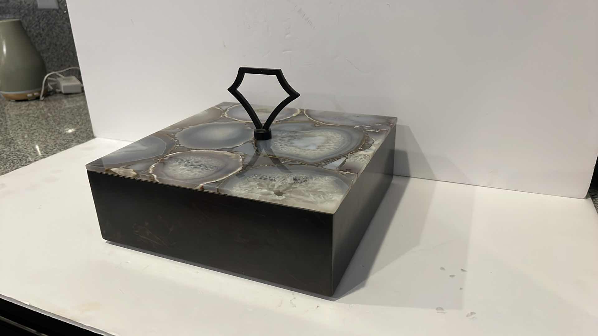 Photo 1 of MARBLE  DESIGN STORAGE BOX W LID 10” x 10” H4”