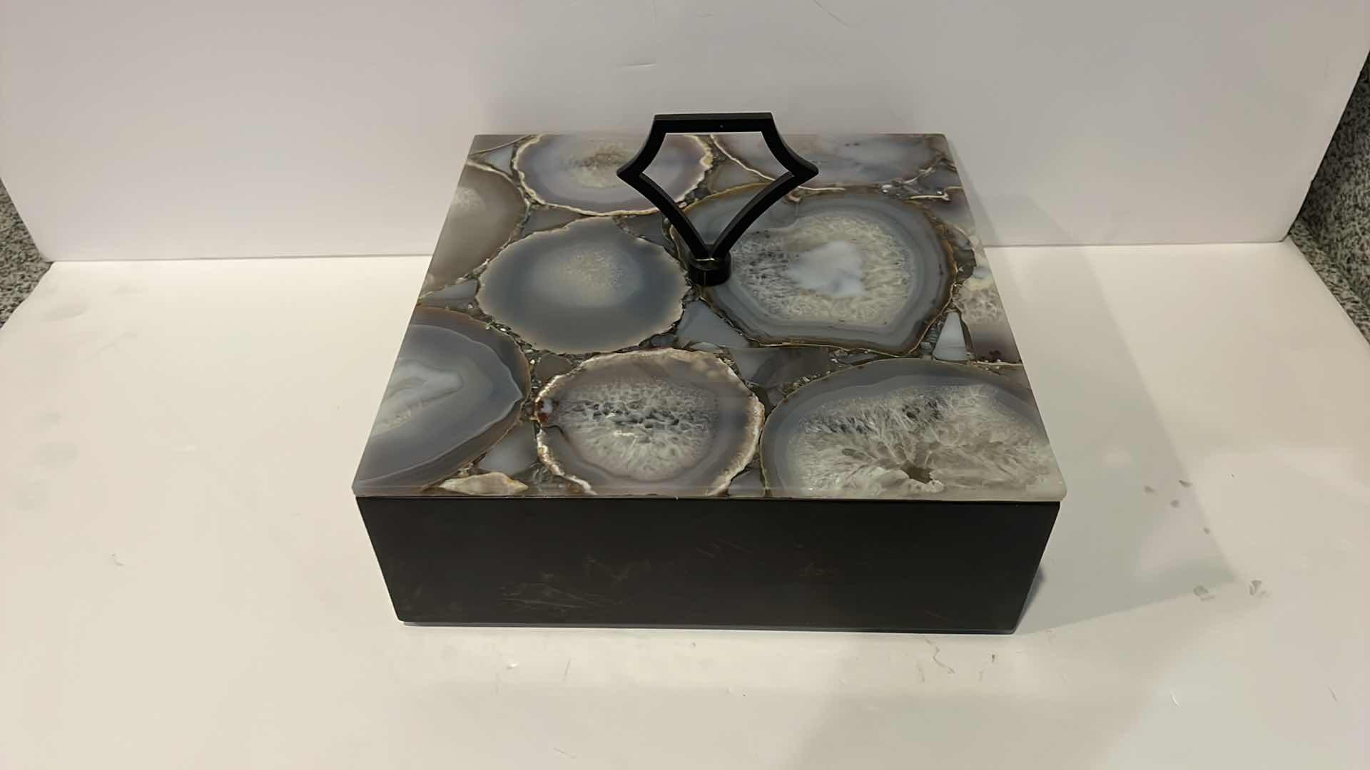 Photo 1 of MARBLE  DESIGN STORAGE BOX W LID 10” x 10” H4”
