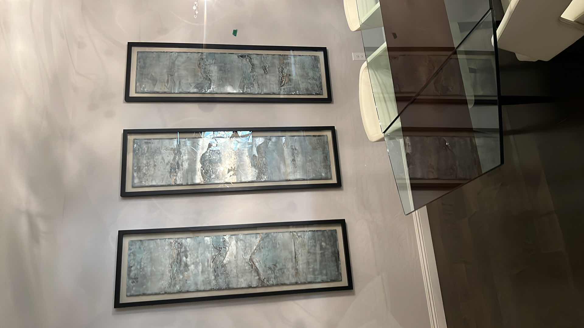 Photo 1 of SET OF 3-UTTERMOST OCEAN SWELL PAINTED METAL WALL ART (EACH PIECE 66” x 21”)