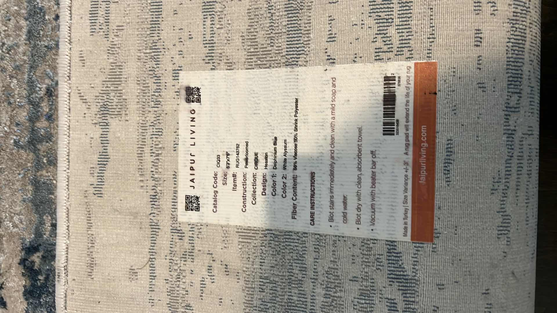 Photo 1 of BLUE W CREAM AREA RUG 62” x 41”