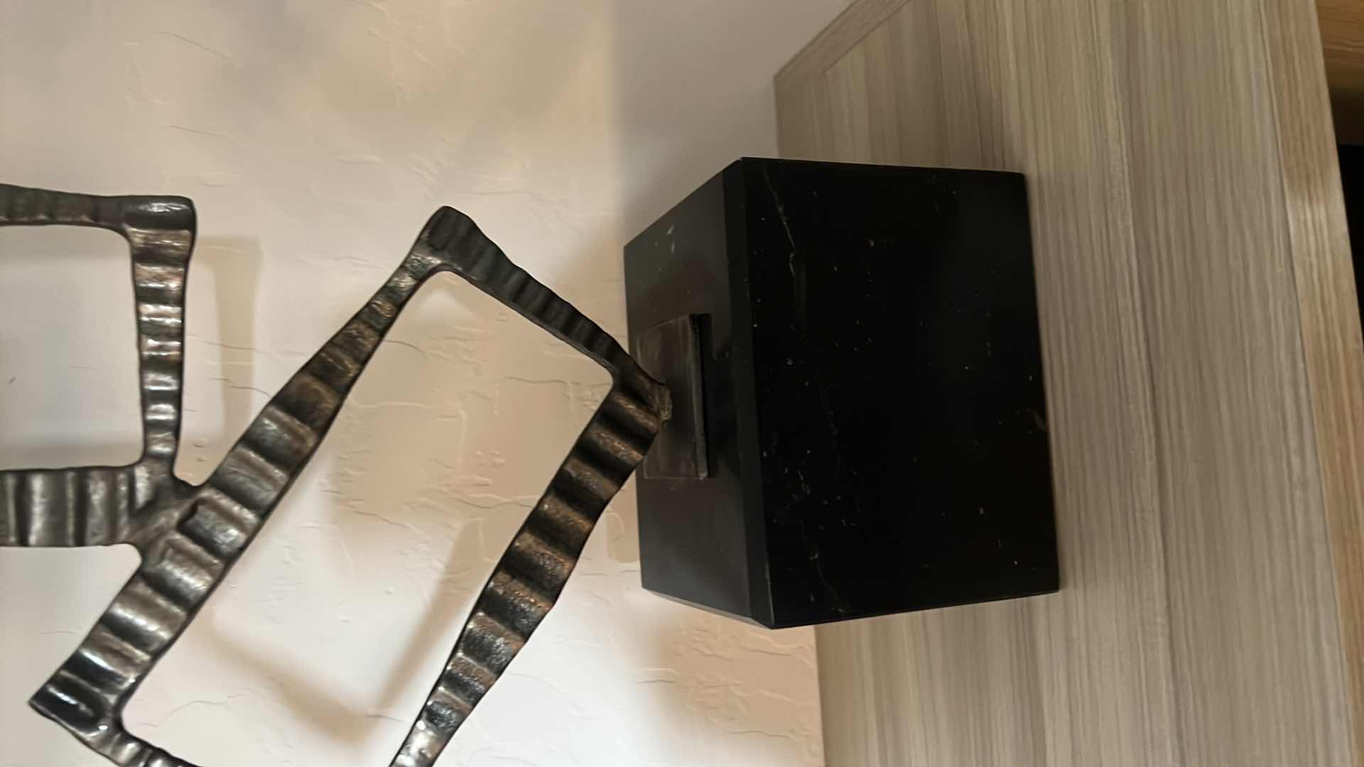 Photo 1 of MARBLE W ABSTRACT METAL DECORATIVE STATUE H26”