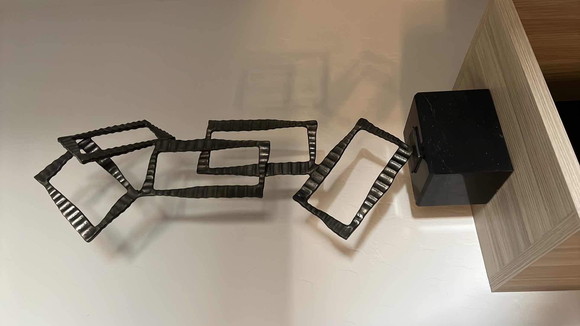 Photo 1 of MARBLE W ABSTRACT METAL DECORATIVE STATUE H26”