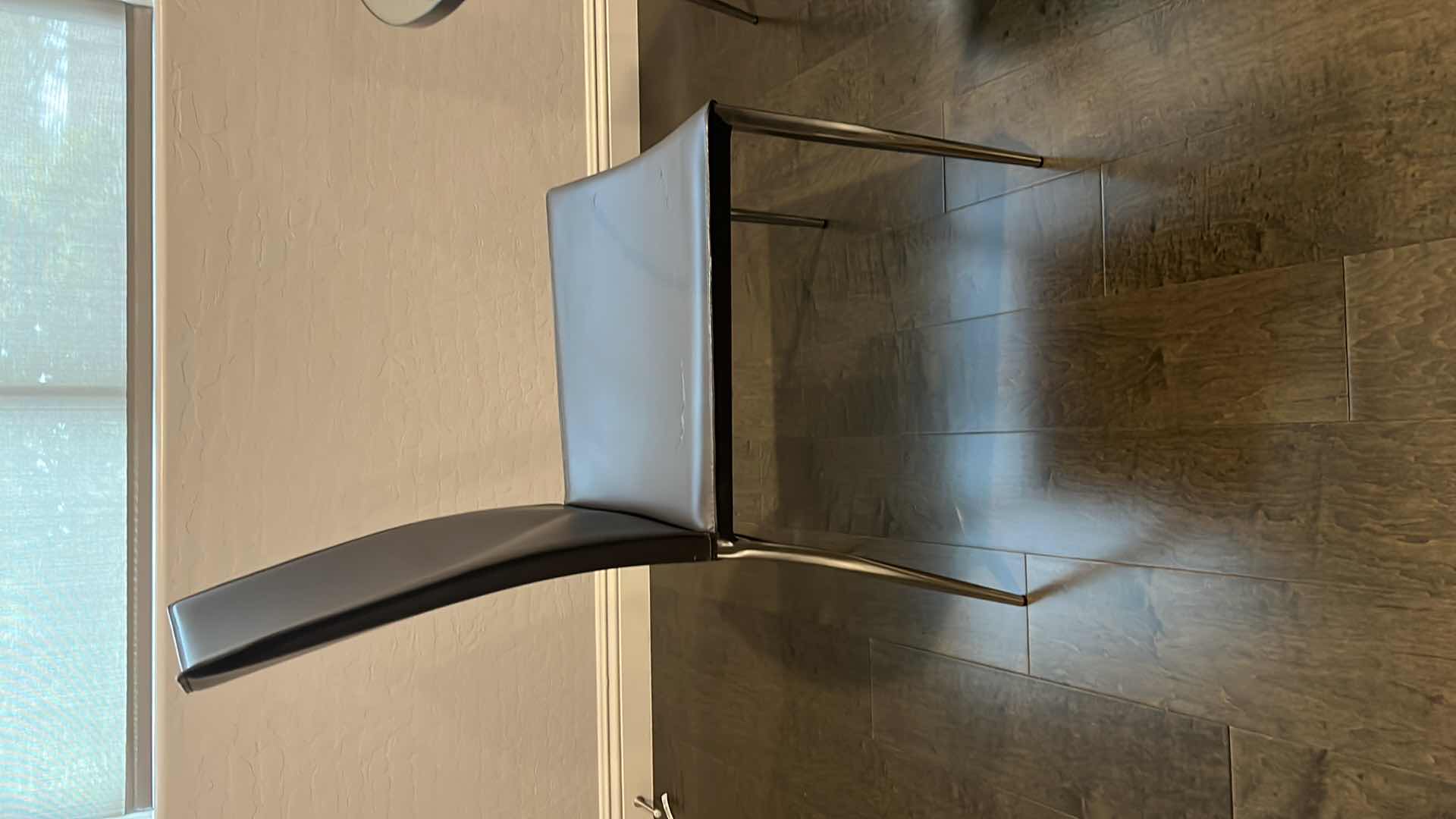 Photo 1 of DESIGNER KITCHEN TABLE W THICK GLASS TOP AND CHROME BASE W 4-SIDE CHAIRS