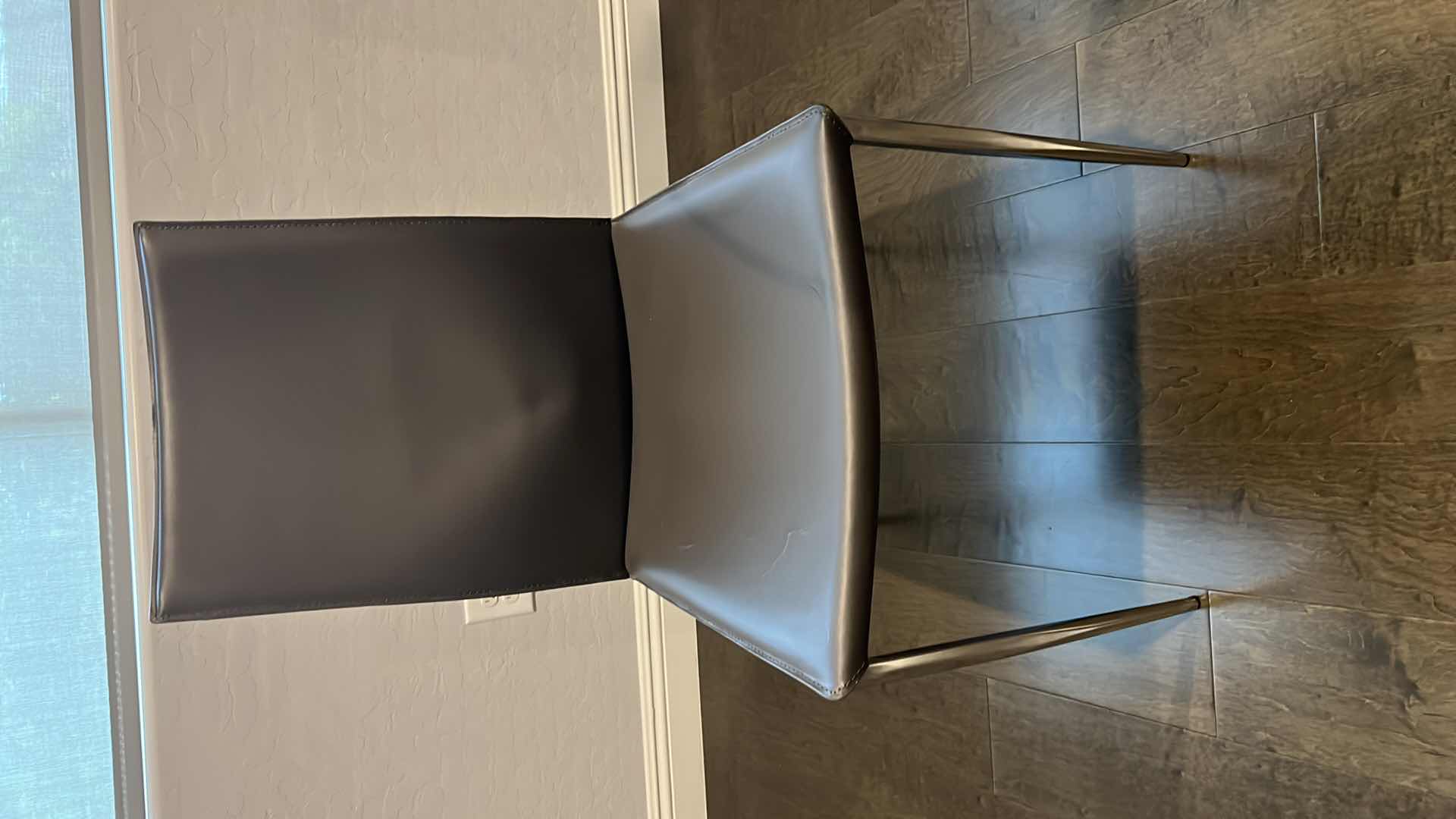 Photo 1 of DESIGNER KITCHEN TABLE W THICK GLASS TOP AND CHROME BASE W 4-SIDE CHAIRS