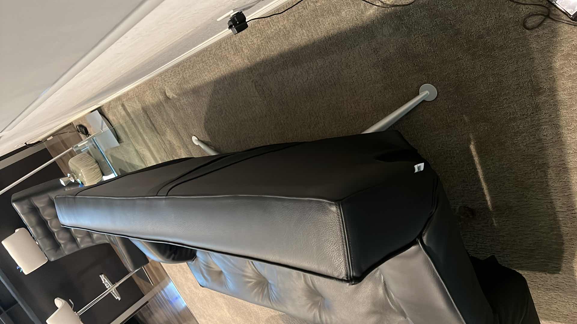 Photo 1 of FUTURA BLACK LEATHER SOFA W74”