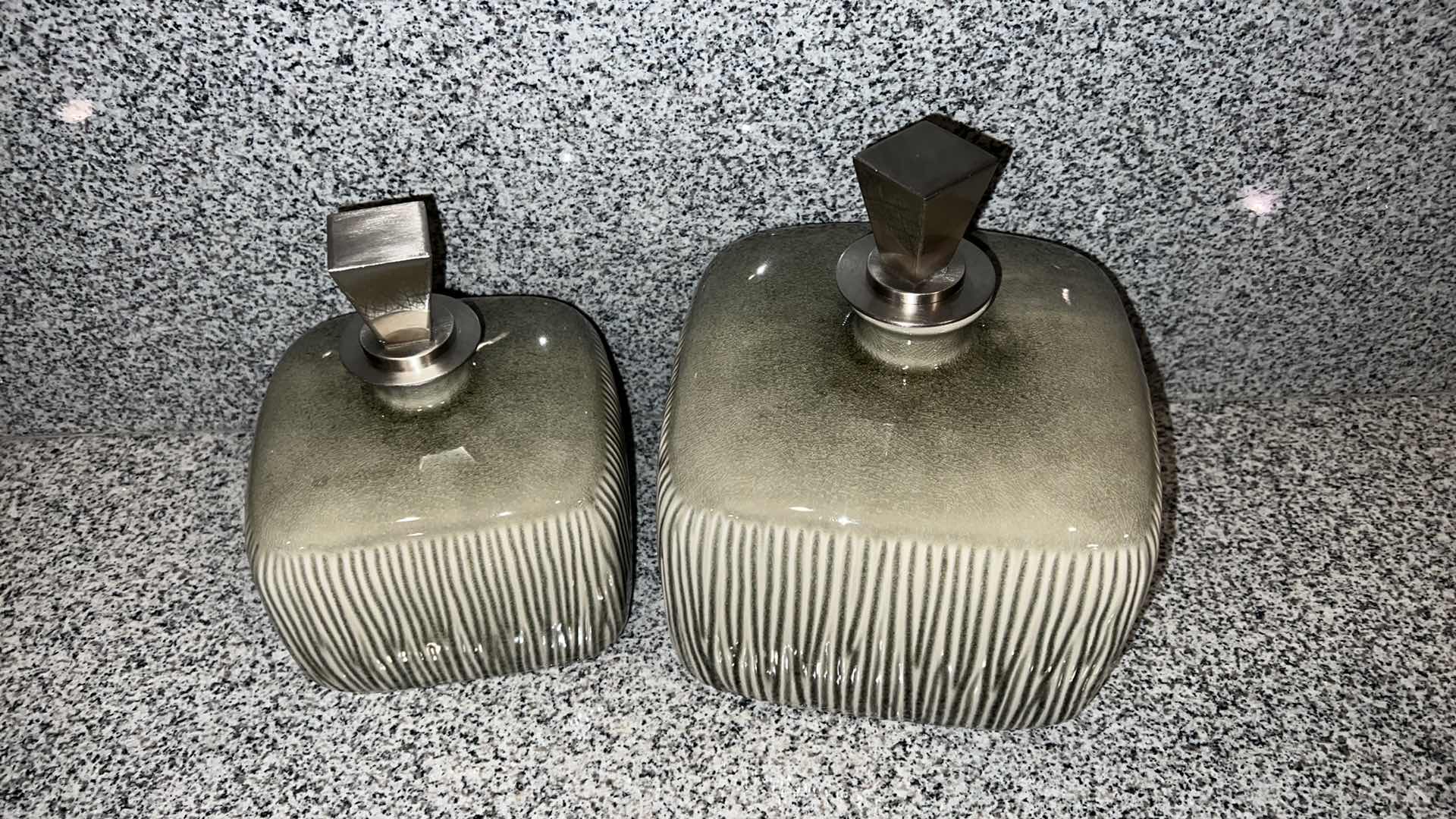 Photo 1 of SET OF 2-UTTERMOST CAYSON UMBER BROWN GLAZE BOTTLES