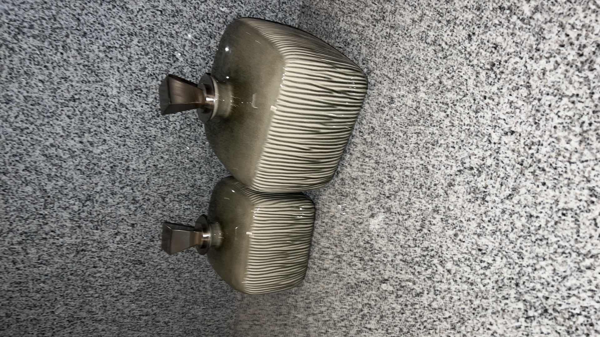 Photo 1 of SET OF 2-UTTERMOST CAYSON UMBER BROWN GLAZE BOTTLES