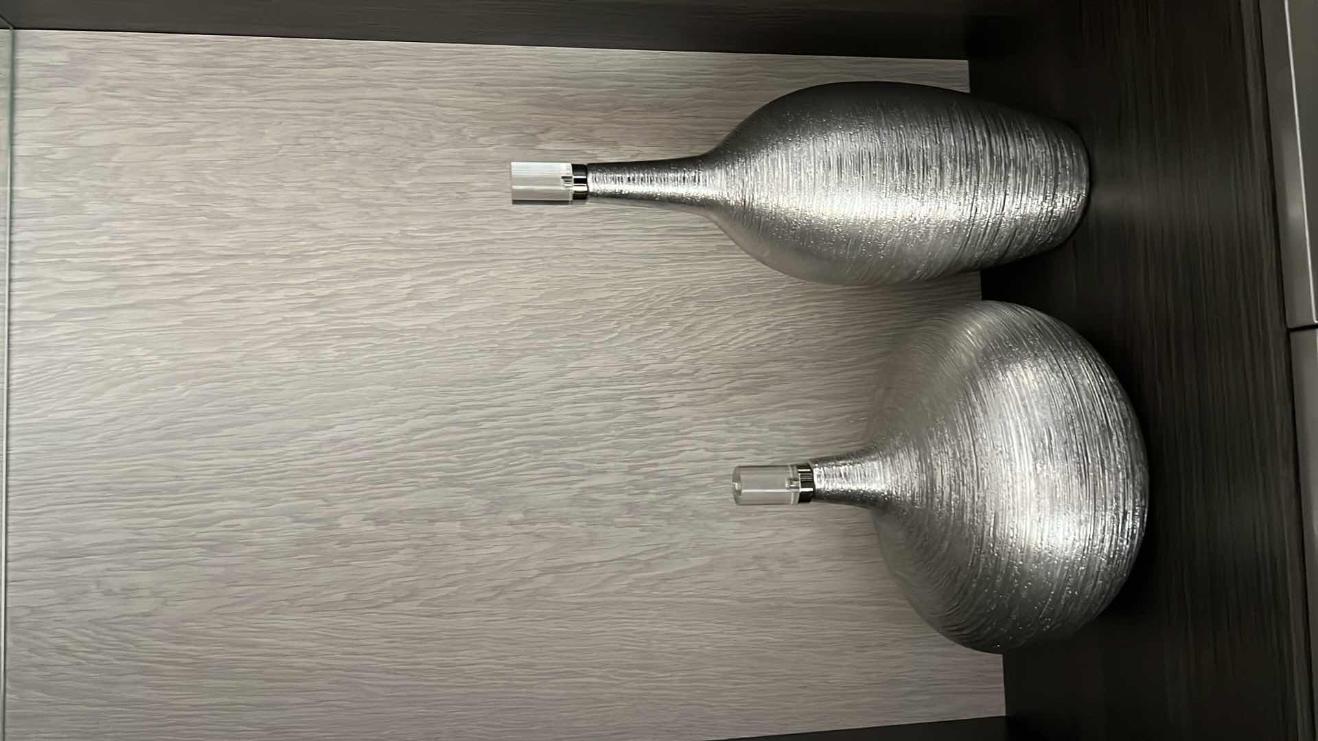 Photo 1 of 2-UTTERMOST GATSBY BOTTLES SILVER LEAF W CRYSTAL AND BRUSHED NICKEL ACCENTS