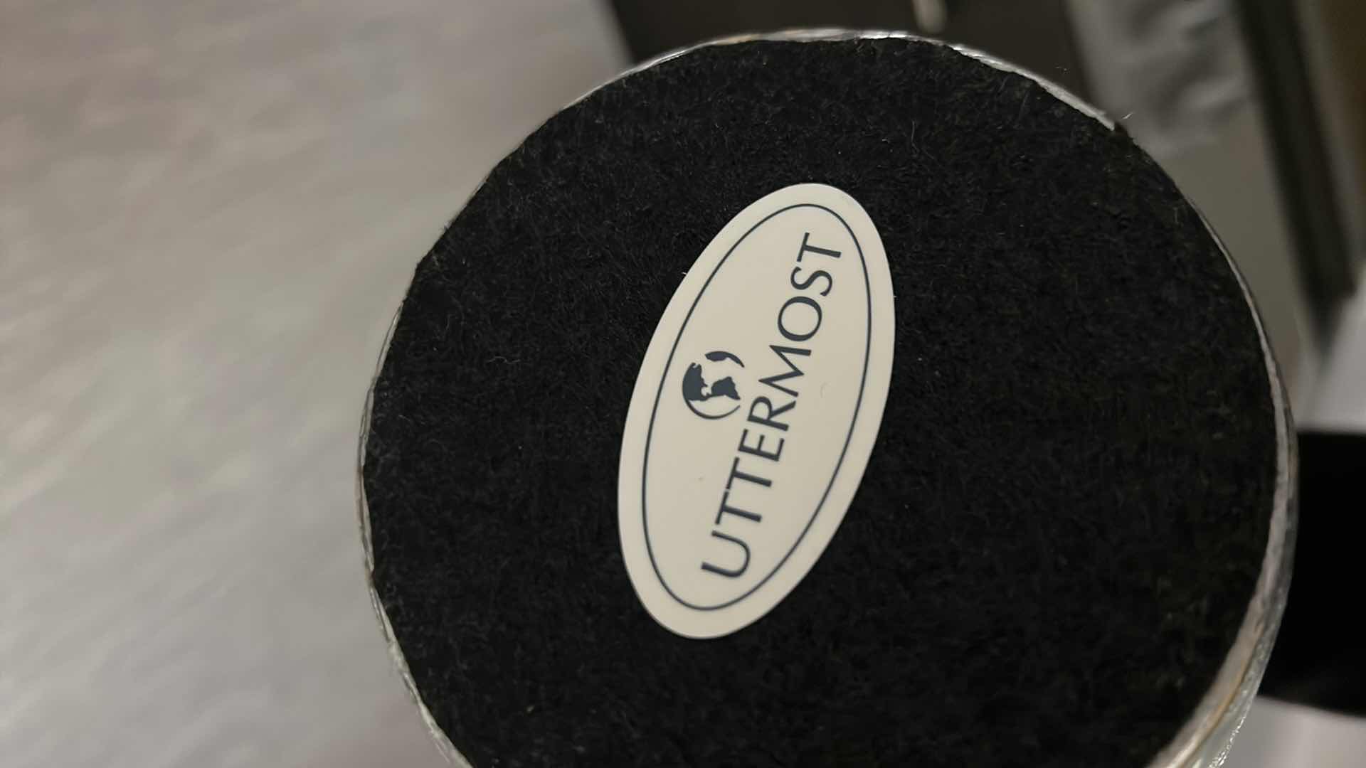 Photo 1 of 2-UTTERMOST GATSBY BOTTLES SILVER LEAF W CRYSTAL AND BRUSHED NICKEL ACCENTS