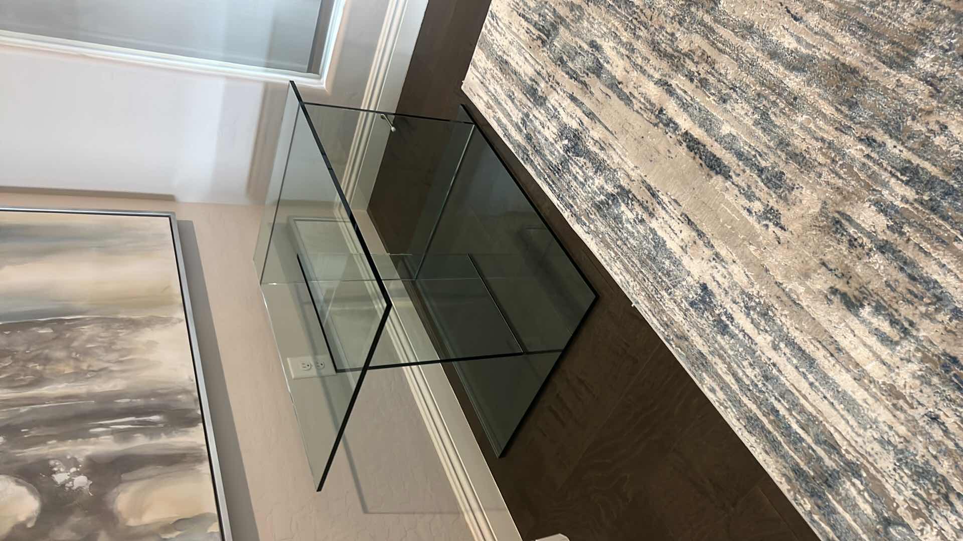 Photo 1 of HIGH-END TEMPERED THICK GLASS ACCENT TABLE 32” x 24” H 20”