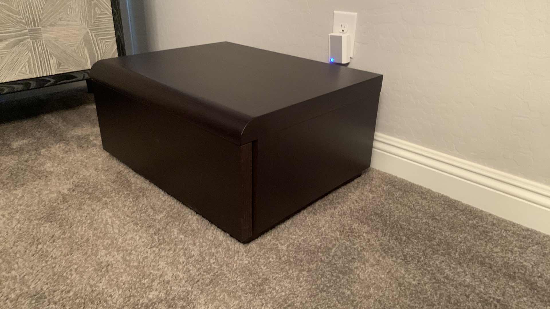 Photo 1 of HIGH-END DARK WOOD SINGLE DRAWER NIGHTSTAND 24.5” x 19” H12”