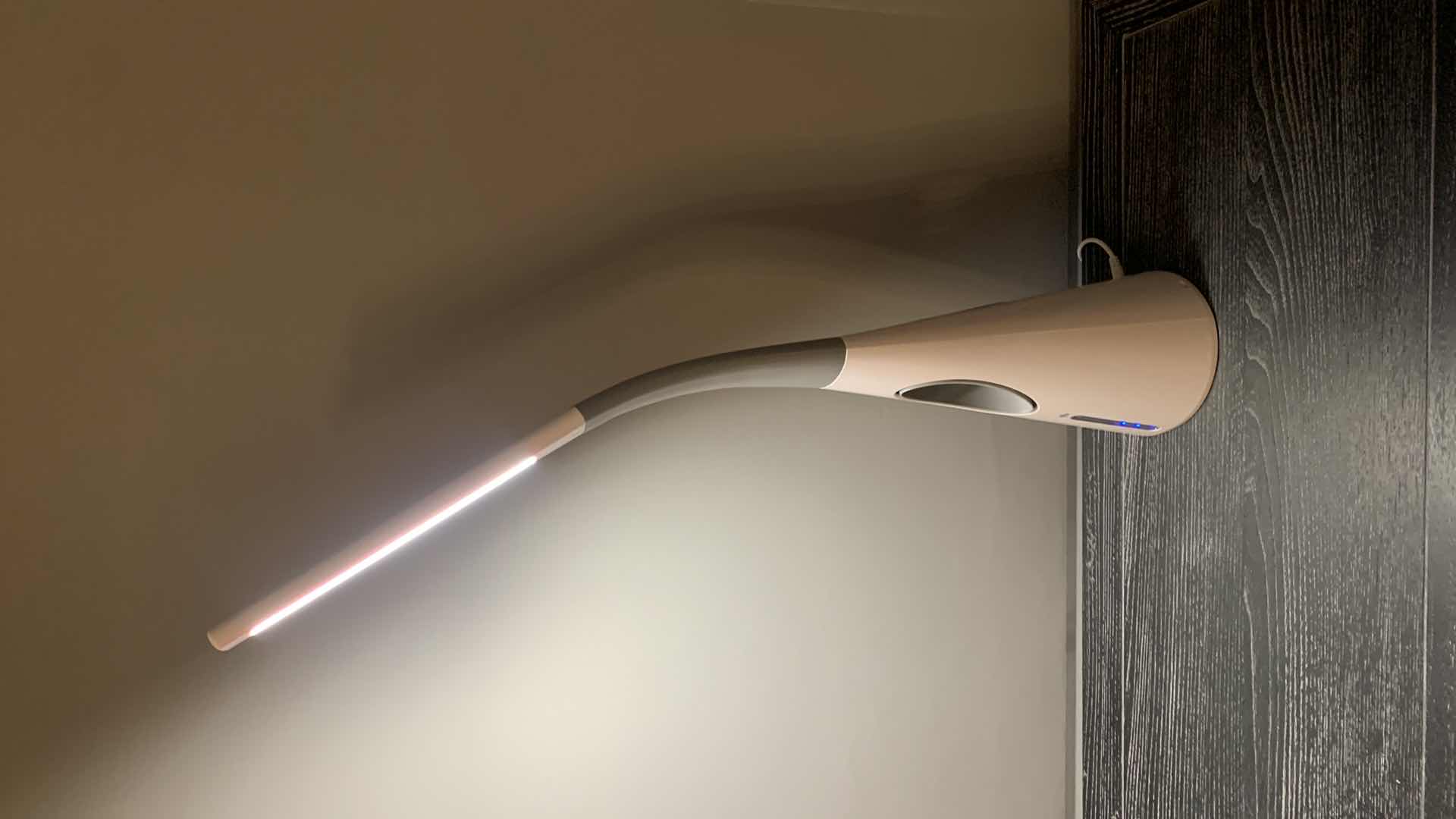 Photo 1 of ULTRABRITE ADJUSTABLE LED TABLE LAMP FAN W USB PORTS H27.5”