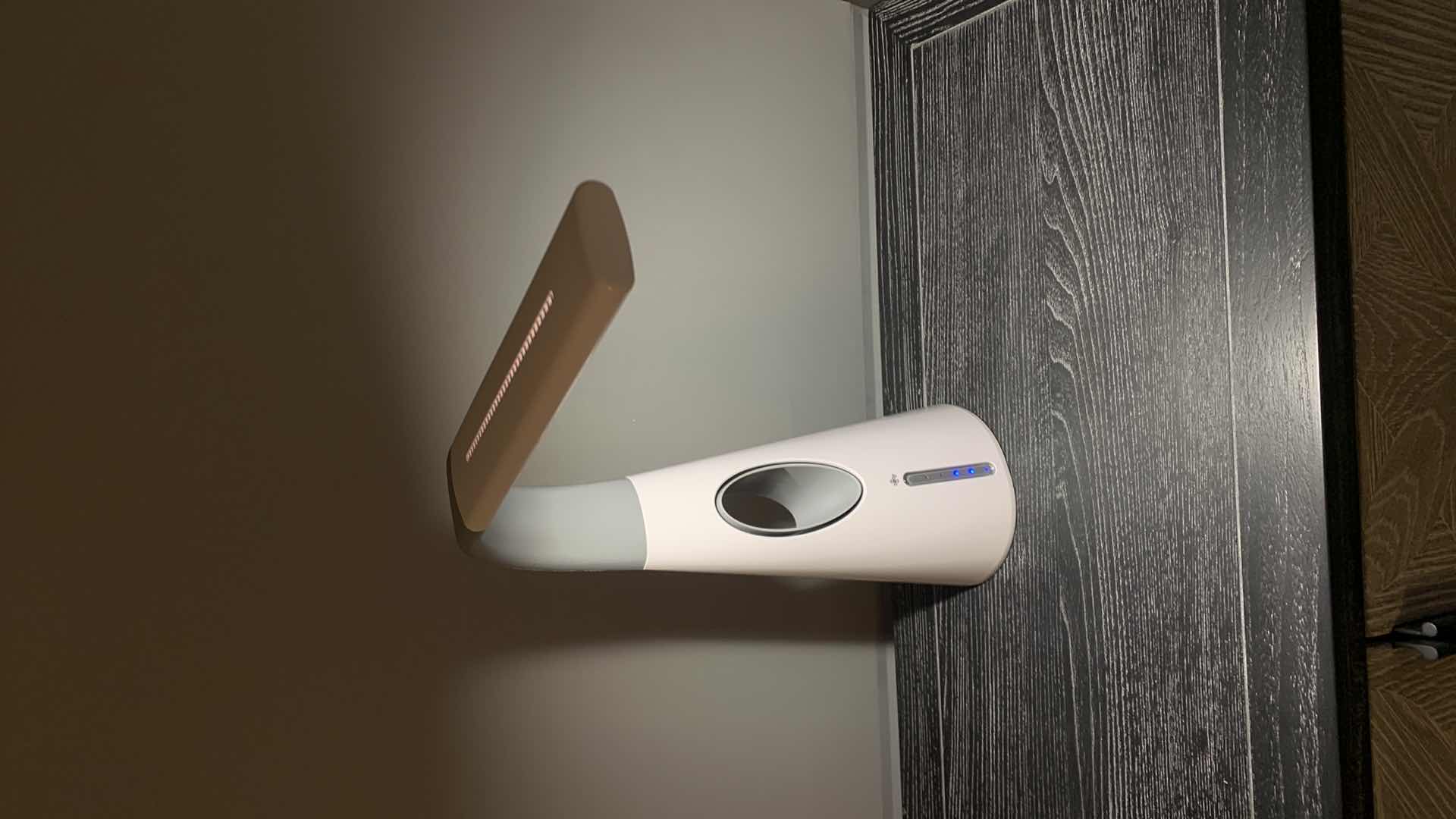 Photo 1 of ULTRABRITE ADJUSTABLE LED TABLE LAMP FAN W USB PORTS H27.5”