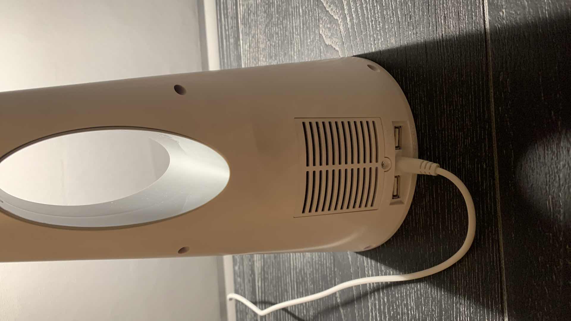 Photo 1 of ULTRABRITE ADJUSTABLE LED TABLE LAMP FAN W USB PORTS H27.5”