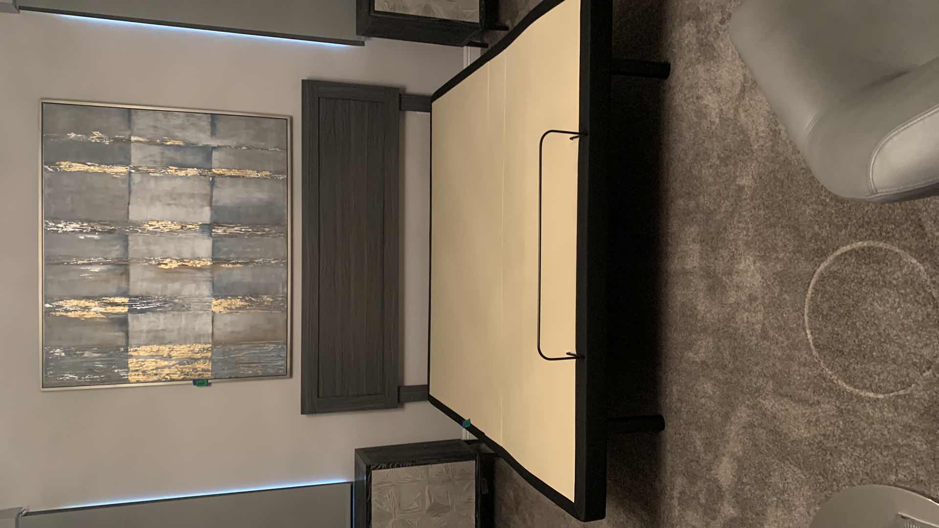 Photo 1 of KING GRAY WOOD TONE PLATFORM BED FRAME WITH HEADBOARD (NO MATTERESS)