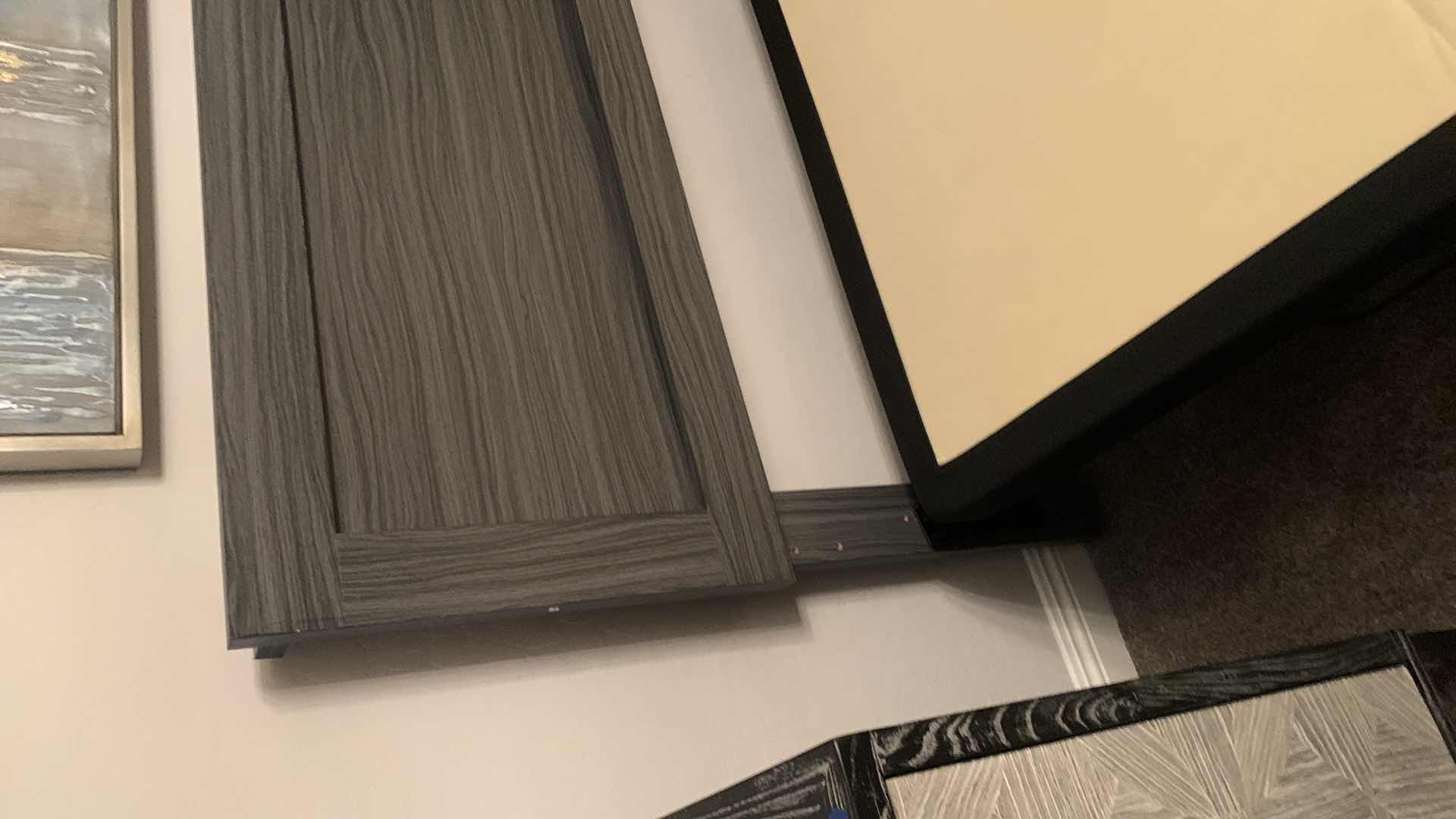 Photo 1 of KING GRAY WOOD TONE PLATFORM BED FRAME WITH HEADBOARD (NO MATTERESS)