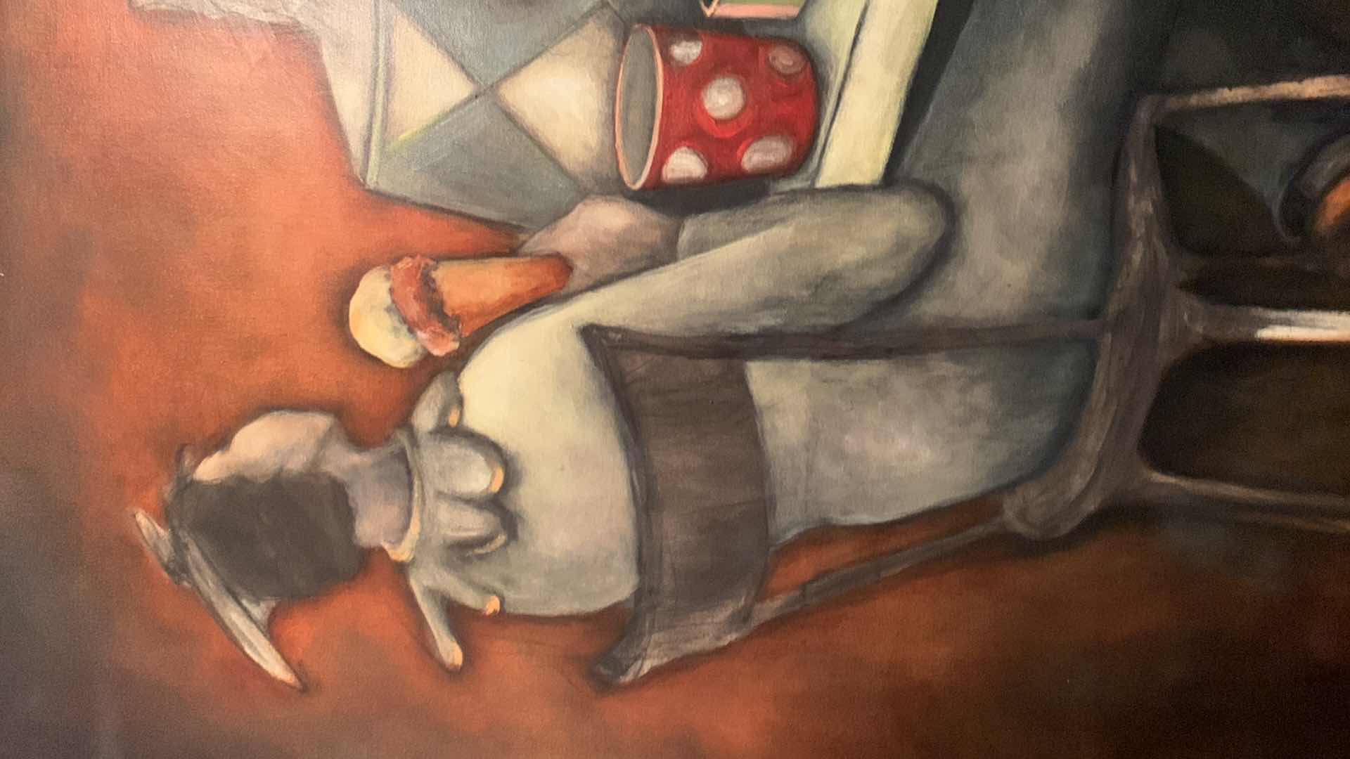 Photo 1 of ARTWORK, STRETCHED CANVAS EATING ICE CREAM 57.5” x 45.5”