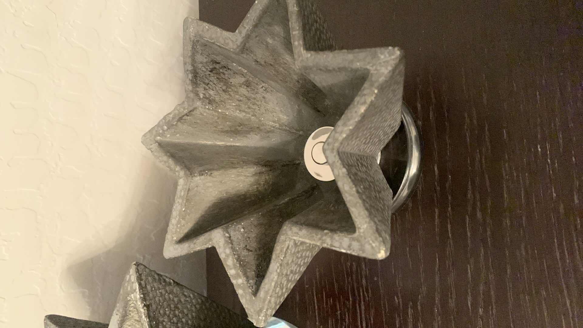 Photo 1 of 2-GRAY TEXTURED BOWLS ON ACRYLIC BASE H5” H4.5”