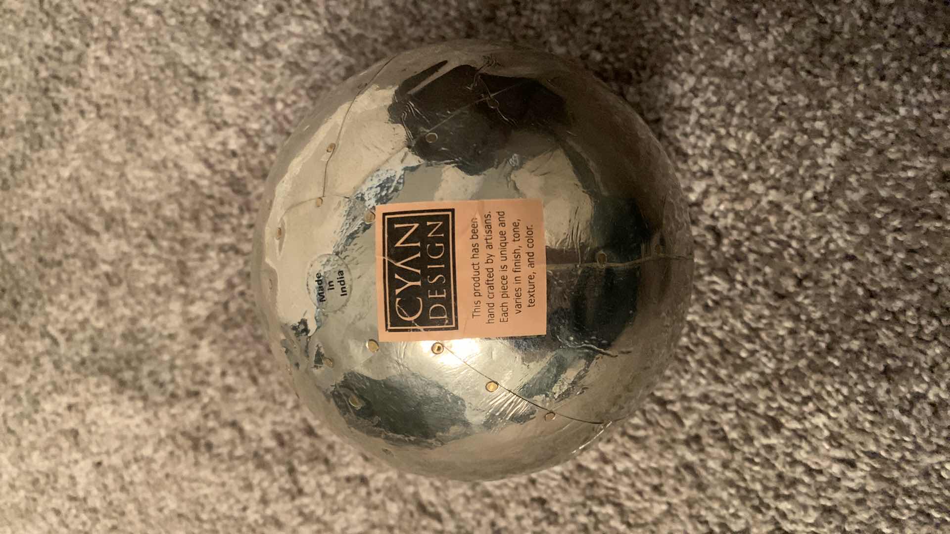 Photo 1 of 2-METAL WRAPPED DECOR SPHERES 5.5”