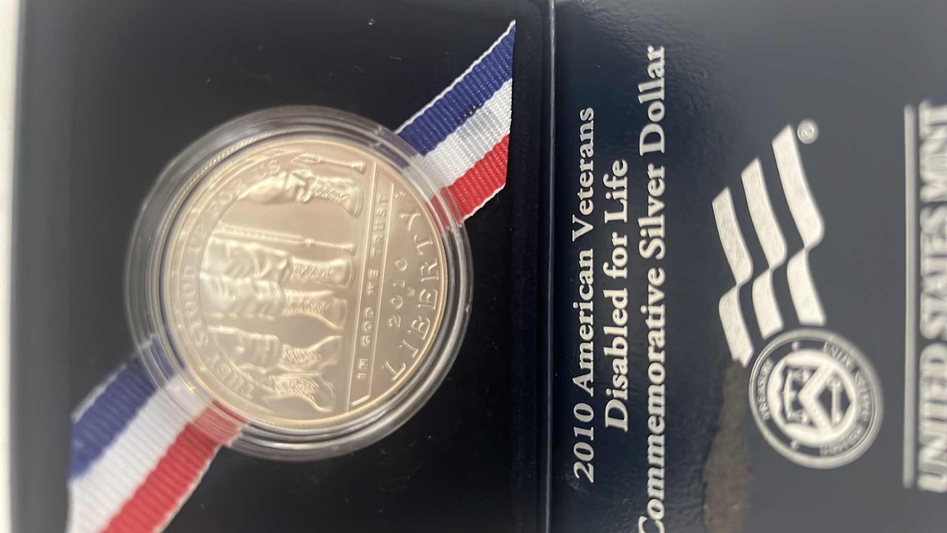 Photo 1 of 2010 AMERICAN VETERAN DISABLED FOR LIFE COMMEMORATIVE SILVER DOLLR -UNITED STATES MINT
