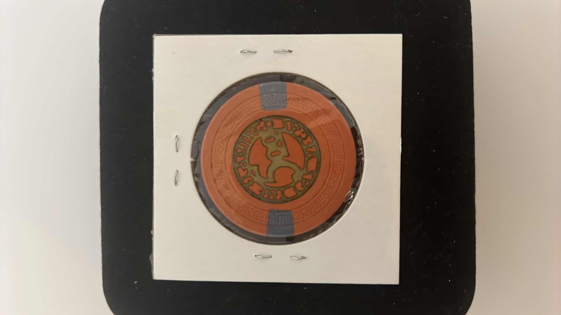 Photo 1 of EXTREMELY RARE VALUABLE FLAMINGO $5 INLAY DIE CAST BRASS "BUGSY SIEGEL" CASINO CHIPS