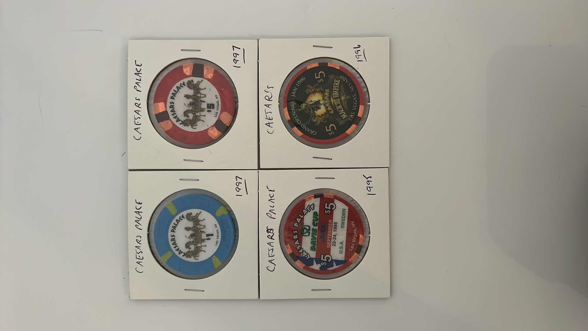 Photo 1 of 4- 1990’S CAESARS PLACE CASINO CHIPS