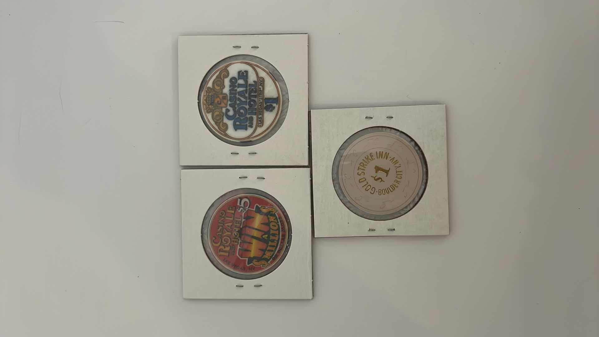 Photo 2 of 3- 1990’S CASINO CHIPS (GOLD STRIKE, CASINO ROYALE)
