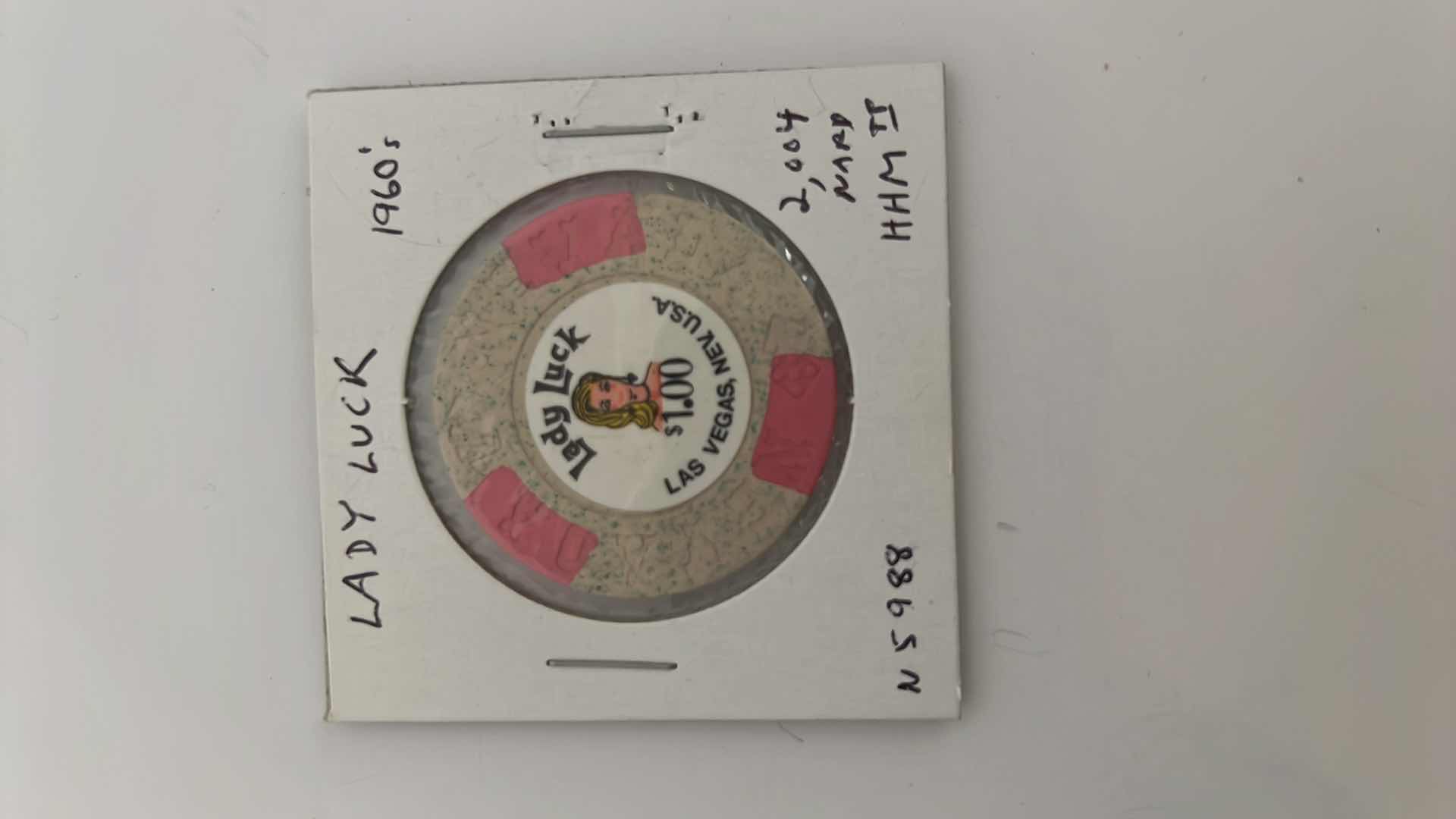 Photo 1 of VINTAGE 1960’s LADY LUCK $1 CASINO CHIP