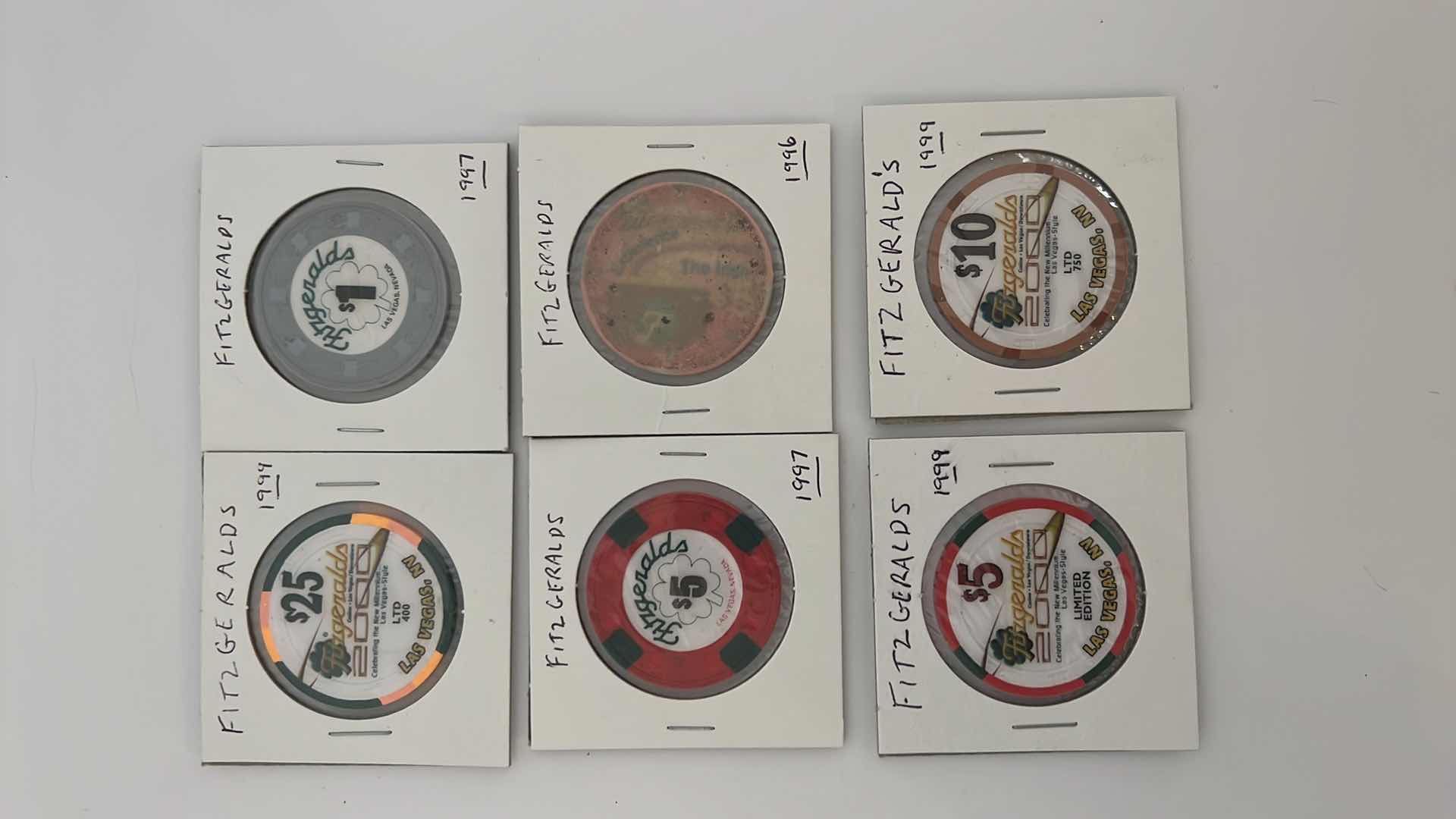 Photo 3 of 6-VINTAGE FITZGERALD CASINO CHIPS