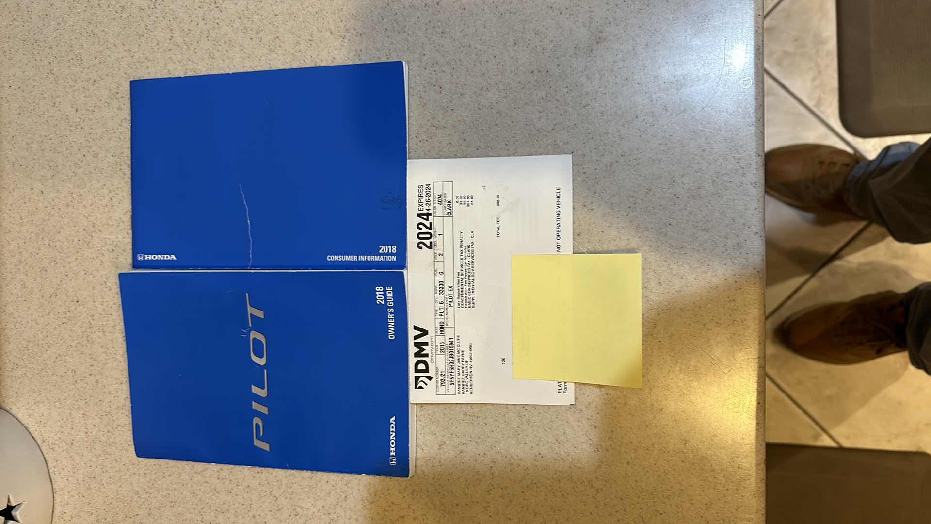 Photo 1 of 2018 WHITE HONDA PILOT W 6 CYL- MILEAGE 41575-(NO ORIGINAL TITLE, BUYER TO TITLE)