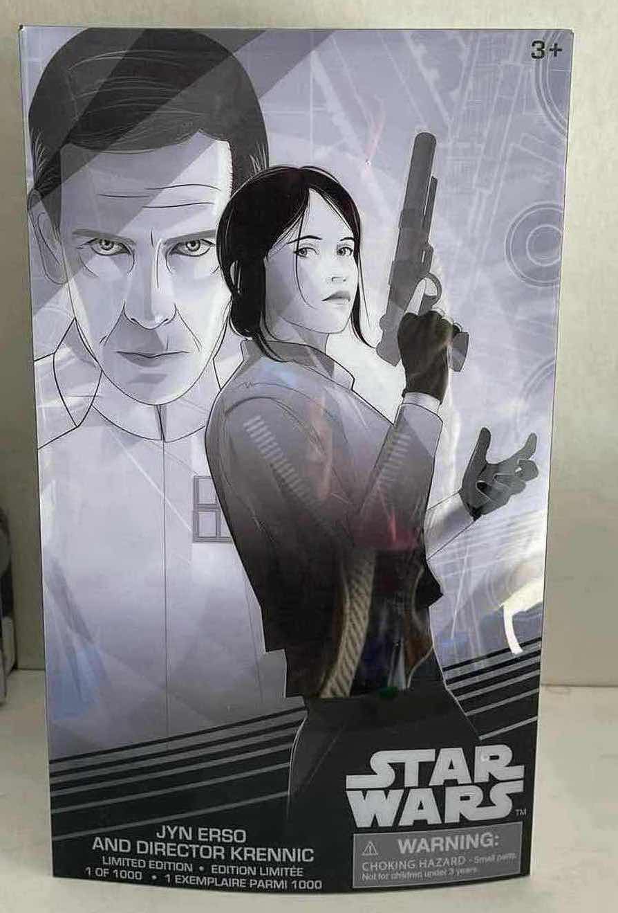 View 4 of NIB 2017 D23 EXPO DISNEY STORE STAR WARS JYN ERSO & KRENNIC FIGURE DOLLS LE 1000 - RETAIL PRICE $119.00