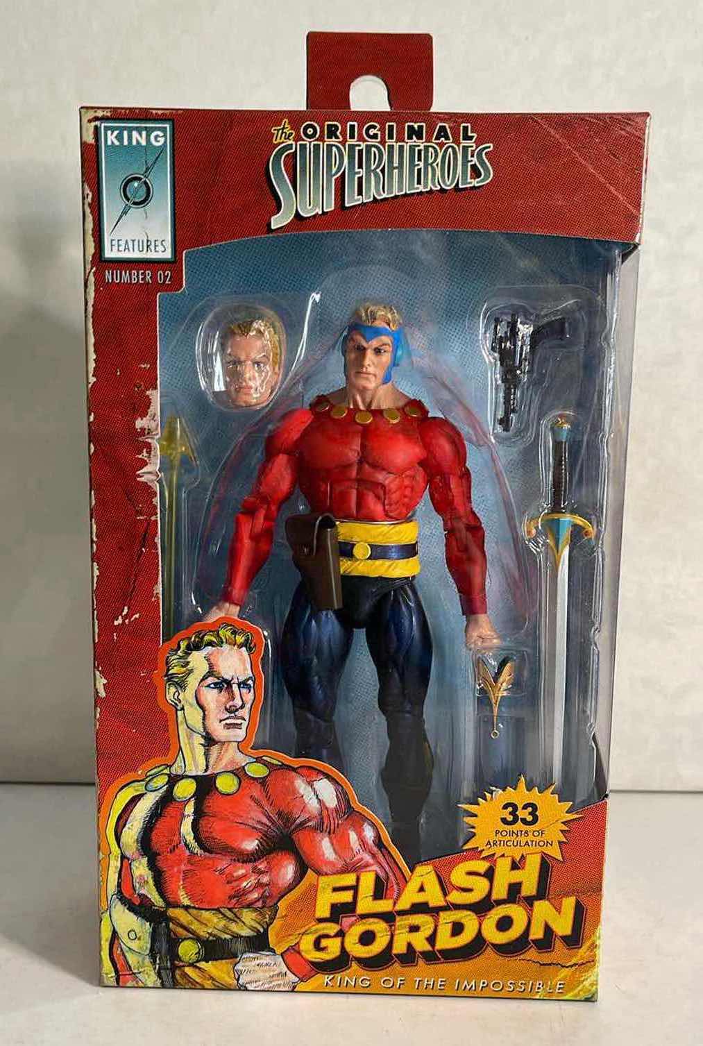 View 1 of NIB ORIGINAL SUPERHEROES KING FEATURES “KING OF THE IMPOSSIBLE ” ACTION FIGURE - RETAIL PRICE $34.99