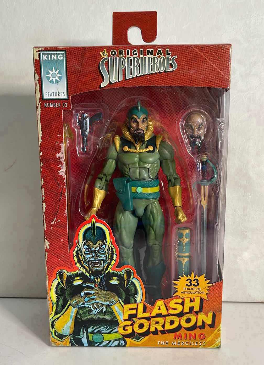 View 1 of NIB ORIGINAL SUPERHEROES KING FEATURES “MING THE MERCILESS” ACTION FIGURE - RETAIL PRICE $34.99