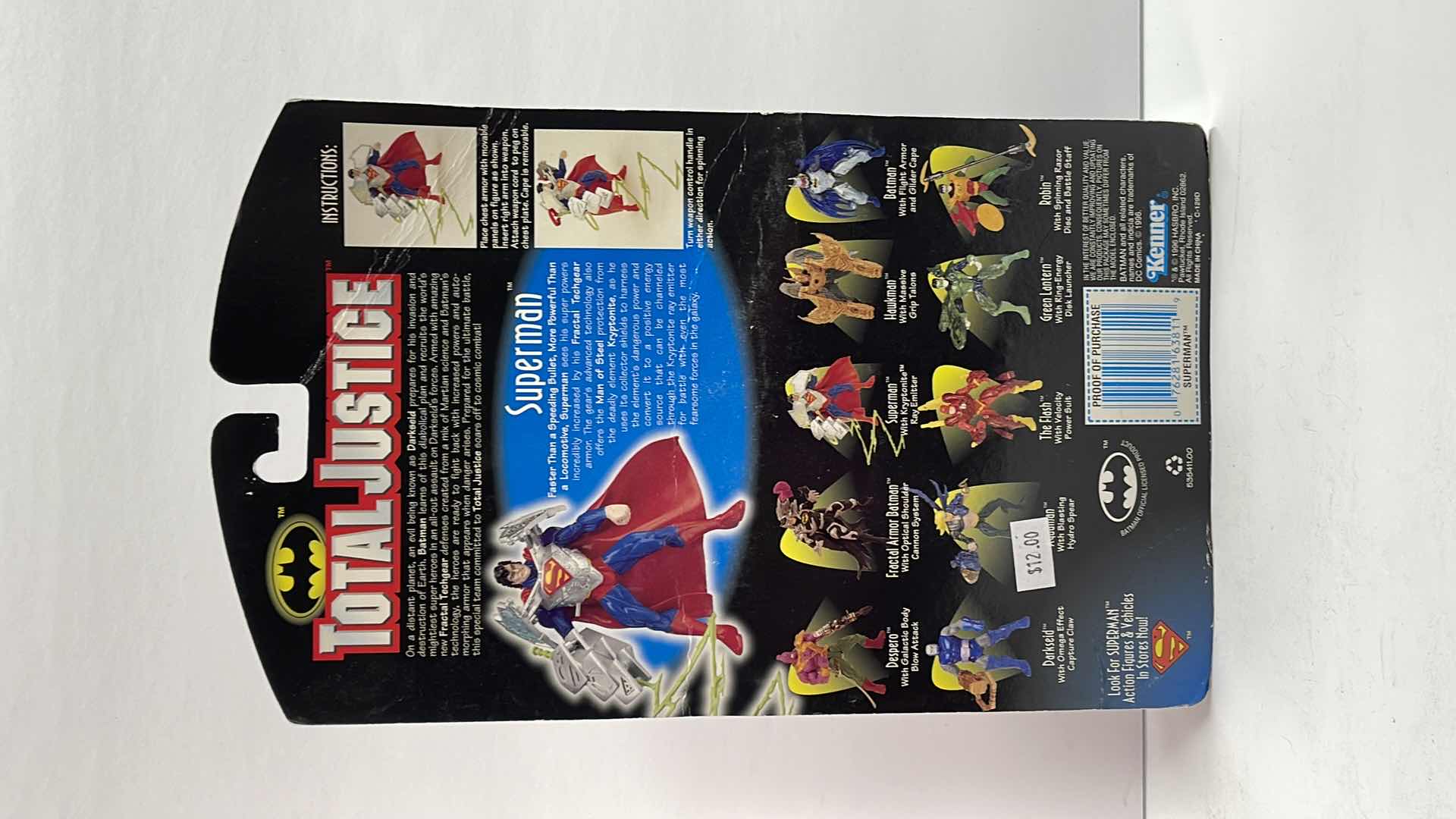 Photo 2 of NIB DC COMICS TOTAL JUSTICE LEAGUE SUPERMAN ACTION FIGURE W/ KRYPTONITE RAY EMITTER - RETAIL PRICE $12.00