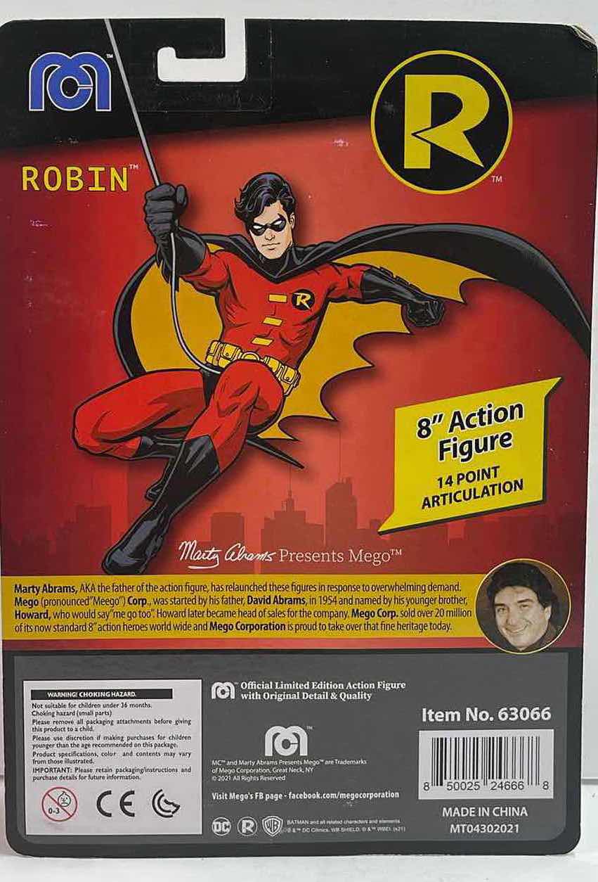 Photo 1 of NIB DC COMICS ROBIN 8" MEGO ACTION FIGURE MULTICOLOR - RETAIL PRICE $ 23.99