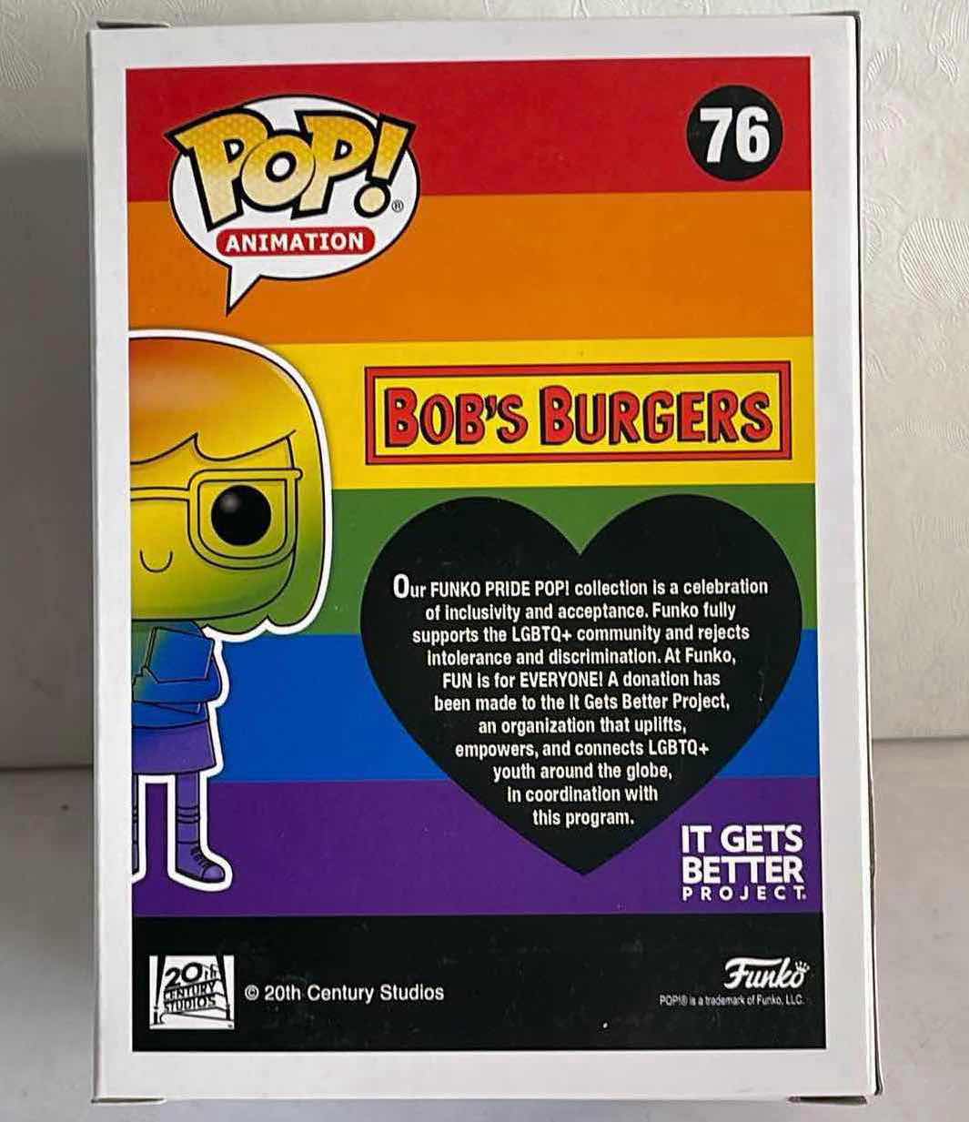 Photo 1 of NIB FUNKO POP PRIDE RAINBOW SERIES BOB’S BURGERS TINA BELCHER #76 - RETAIL PRICE $19.99
