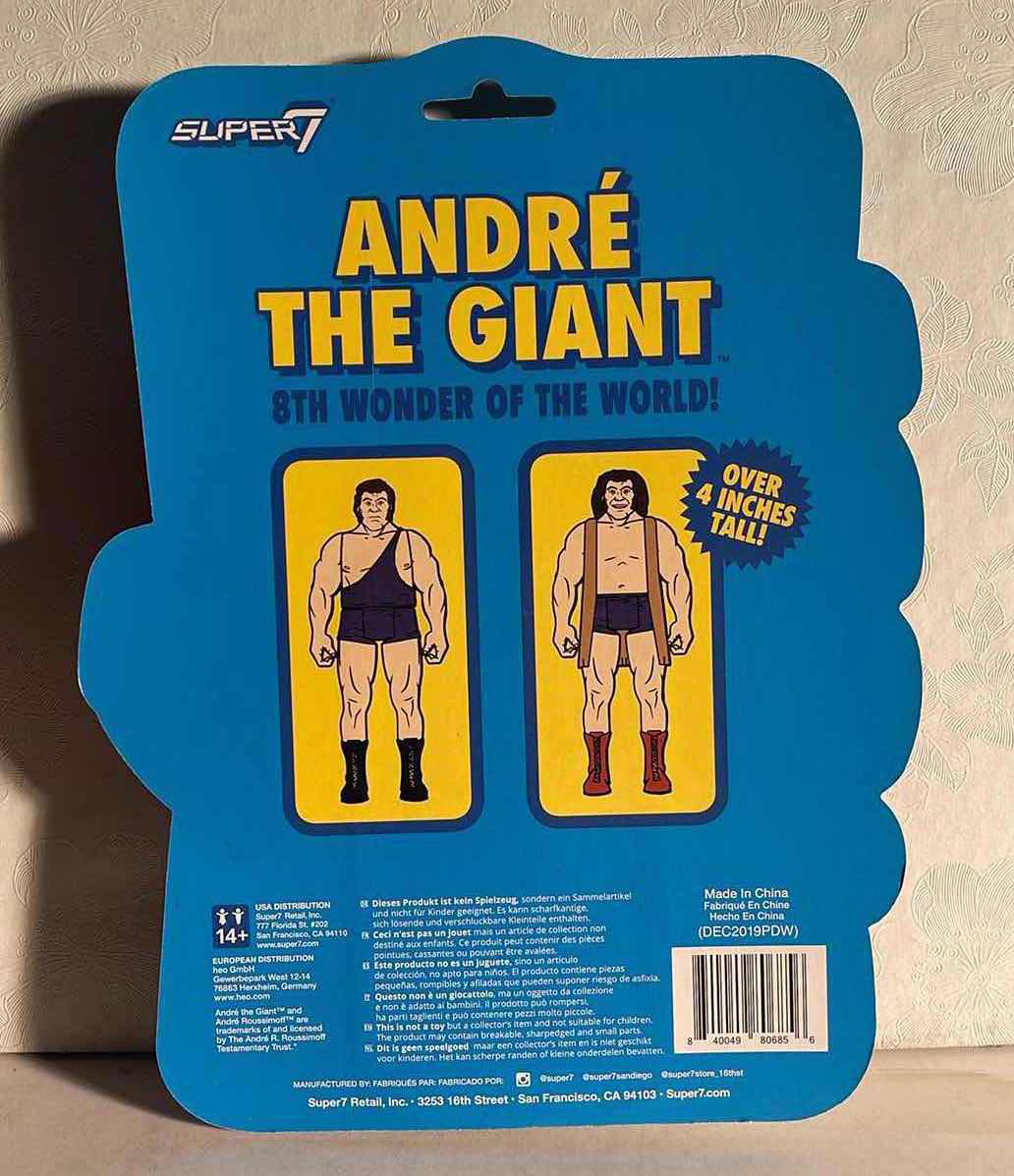 Photo 1 of NIB ANDRE THE GIANT SUPER7 RETRO ACTION FIGURE WRESTLING CLASSIC - RETAIL PRICE $18.00