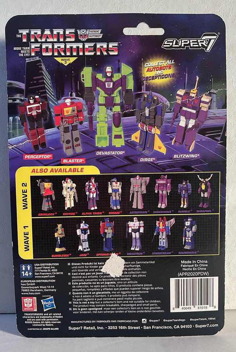 Photo 1 of NIB TRANSFORMERS G1 FALLEN LEADER OPTIMUS PRIME - REACTION FIGURE - RETAIL PRICE $19.99