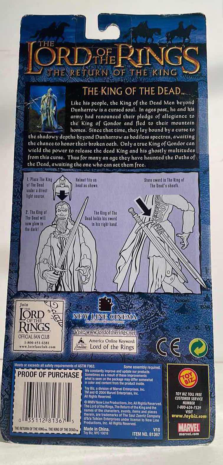 Photo 1 of NIB LORD OF THE RINGS RETURN OF THE KING “THE KING OF THE DEAD” ACTION FIGURE RETAIL PRICE $26.99