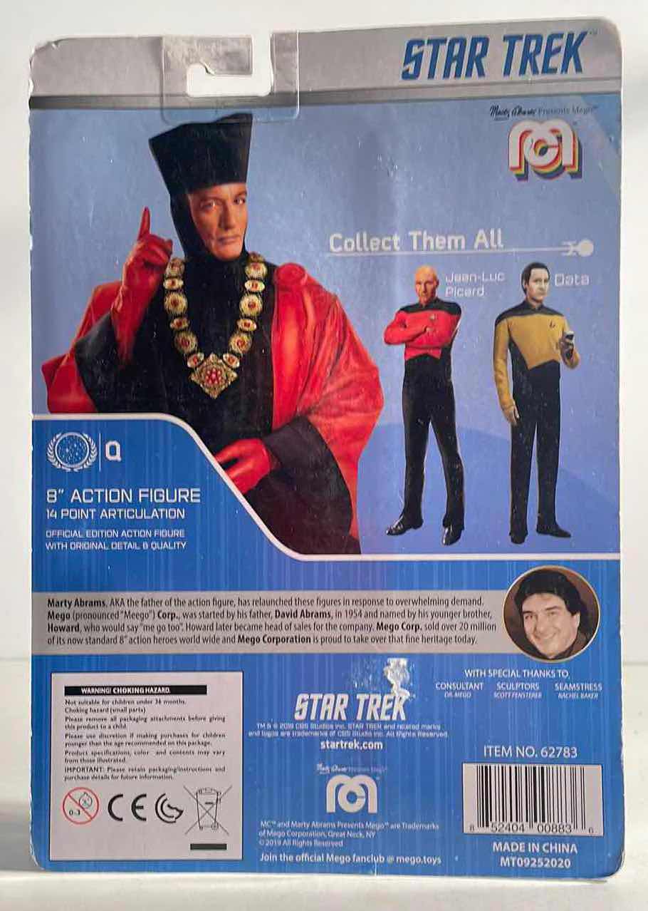 Photo 1 of NIB MARTY ABRAMS PRESENTS MEGO STAR TREK THE NEXT GENERATION “Q” ACTION FIGURE - RETAIL PRICE $14.99