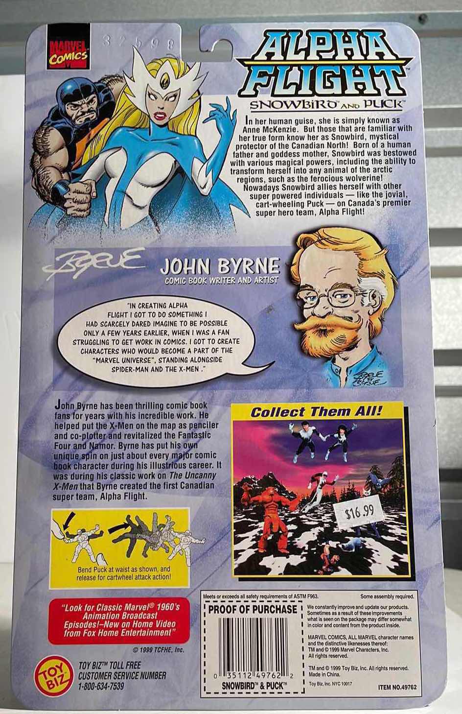 Photo 1 of NIB MARVEL COMICS COLLECTOR EDITION ALPHA FLIGHT “SNOWBIRD & PUCK” ACTION FIGURES - RETAIL PRICE $33.99