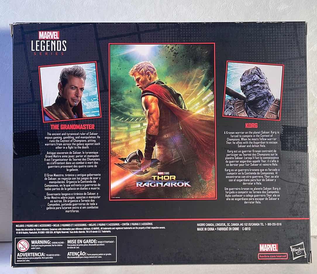 Photo 1 of NIB MARVEL LEGENDS SERIES THOR RAGNAROK DELUXE ACTION FIGURE PACK “THE GRANDMASTER & KORG” - RETAIL PRICE $49.99