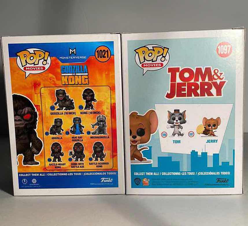 View 2 of NIB FUNKO POP MOVIES SERIES “GODZILLA VS. KONG & TOM & JERRY” - TOTAL RETAIL PRICE $26.99
