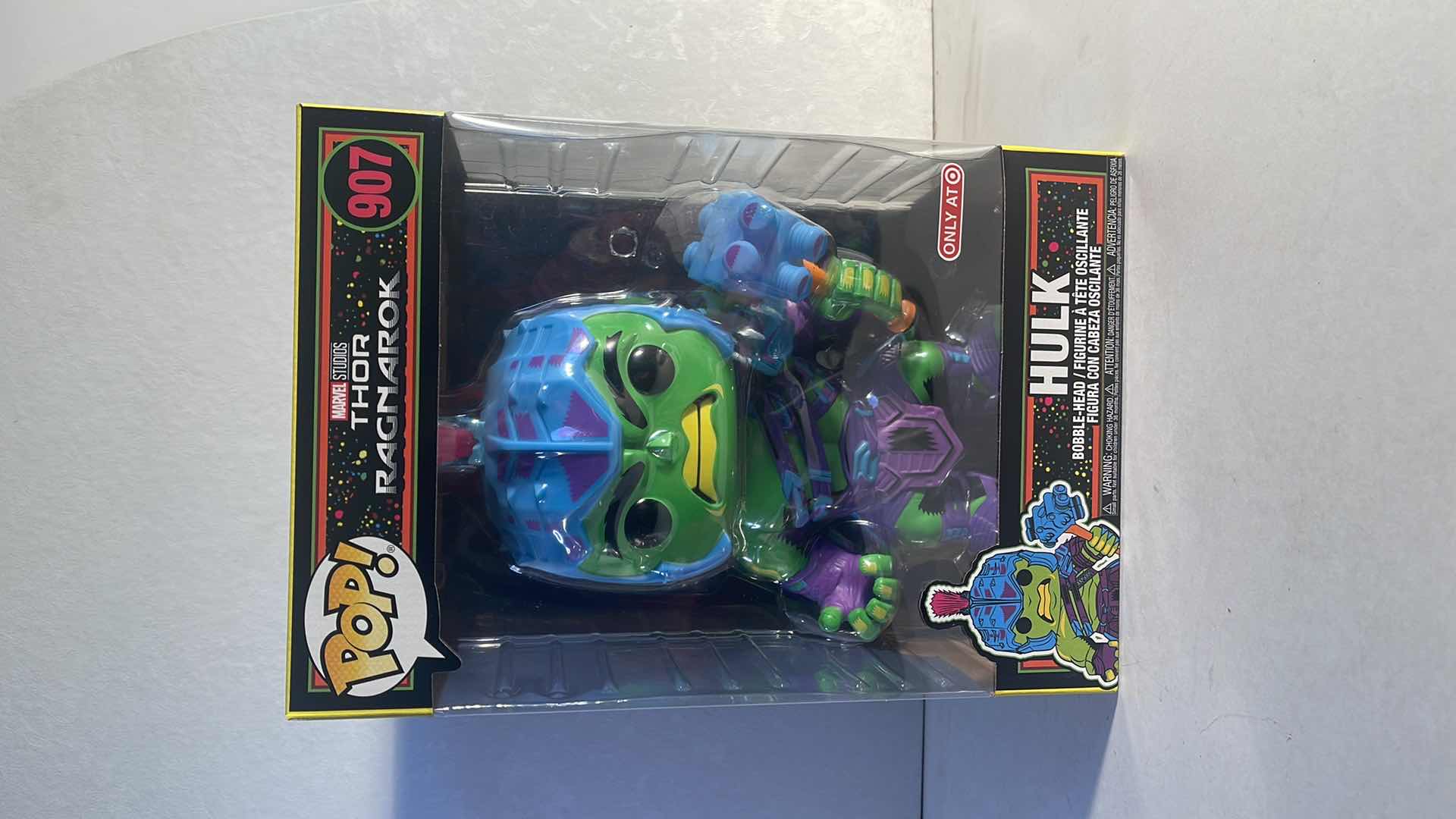 View 1 of NIB FUNKO POP JUMBO MARVEL THOR RAGNAROK “HULK BLACK LIGHT BOBBLE HEAD TARGET EXCLUSIVE - RETAIL PRICE $55.00