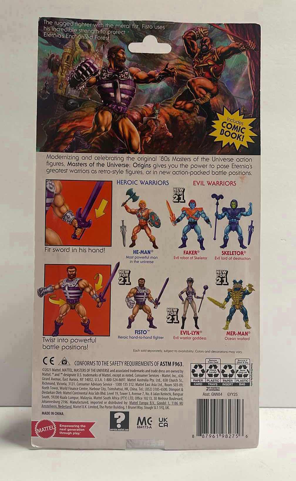 View 2 of NIB MASTERS OF THE UNIVERSE ORIGINS “FISTO” ACTION FIGURE -RETAIL PRICE $32.00