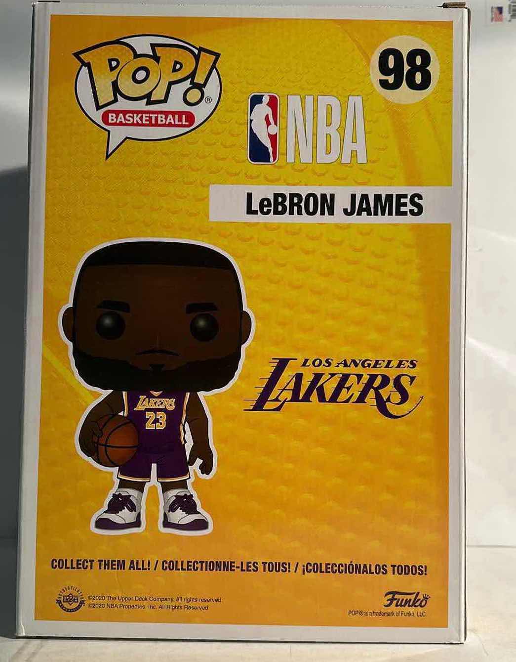 Photo 1 of NIB FUNKO POP NBA BASKETBALL LOS ANGELES LAKERS “LEBRON JAMES” LARGE FIGURE- RETAIL PRICE $35.00