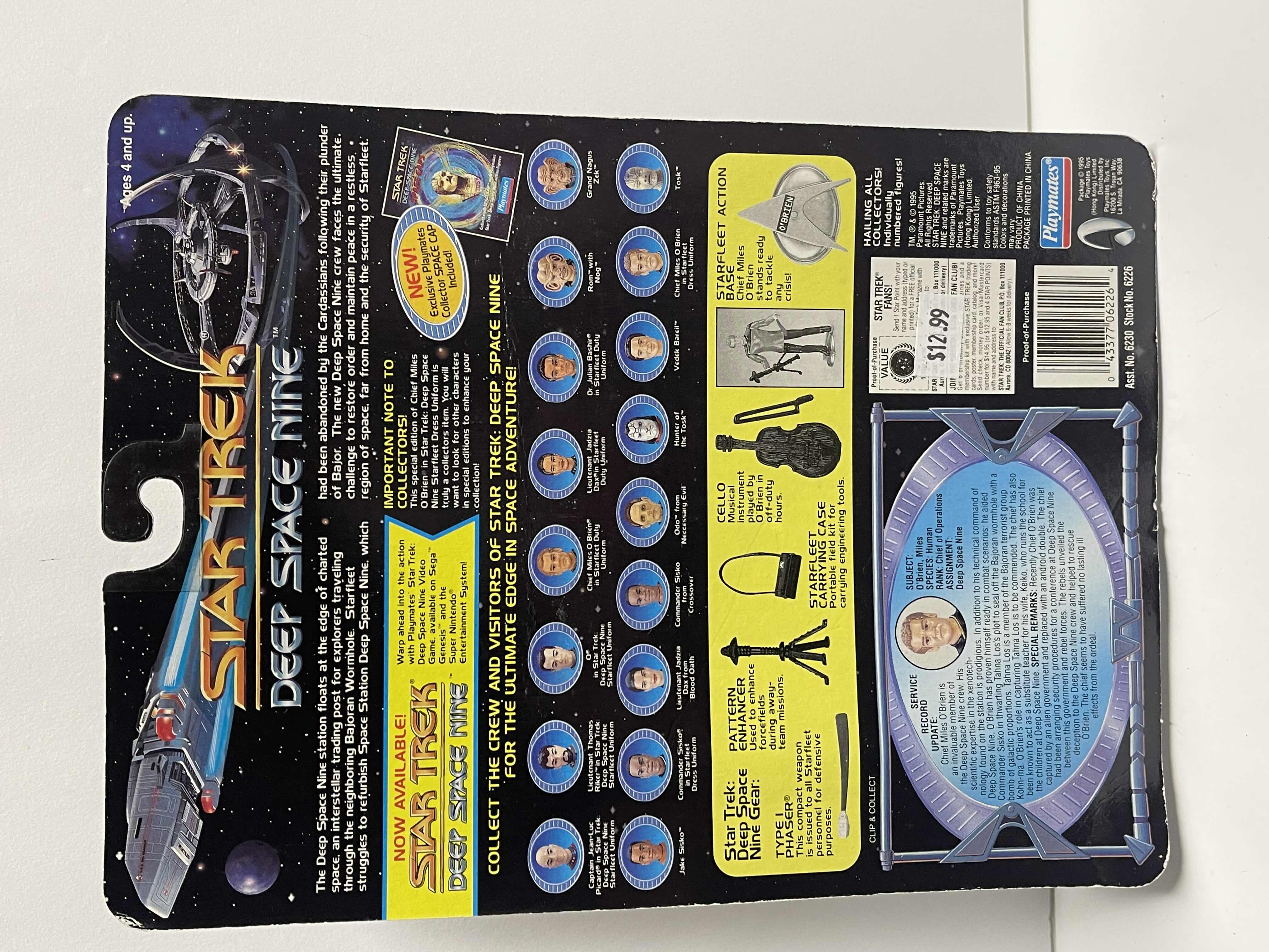 Photo 1 of NIB 1993 PLAYMATES: STAR TREK DEEP SPACE NINE MILES O'BRIEN ACTION FIGURE RETAIL PRICE $26.00